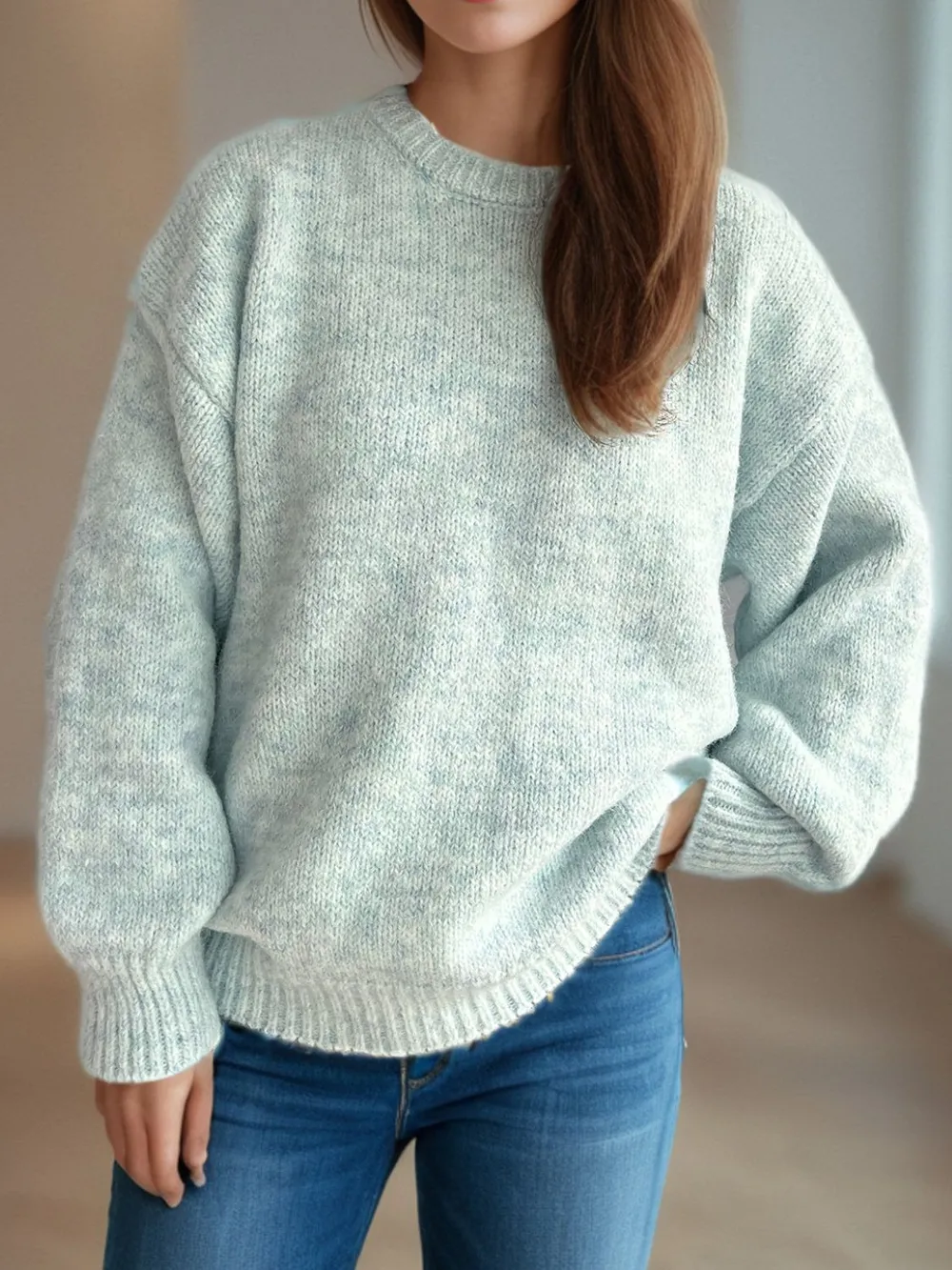 Round Neck Long Sleeve Sweater, image 20