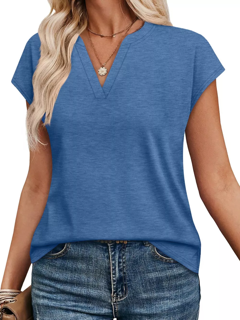 Notched Short Sleeve T-Shirt, image 26