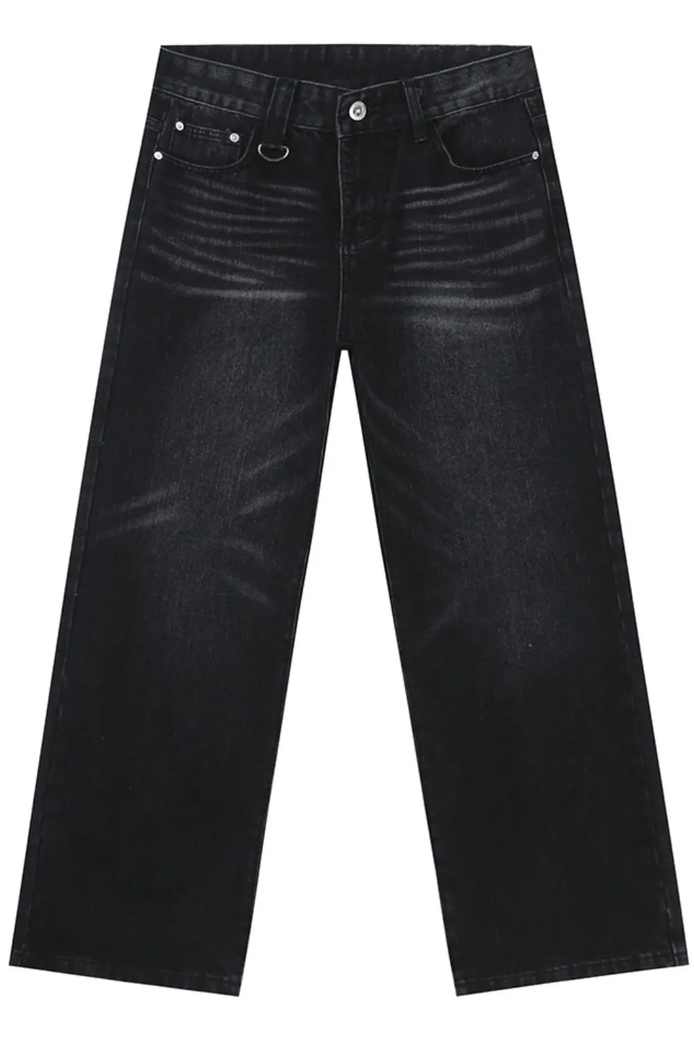 Wide Straight Jeans with Pockets