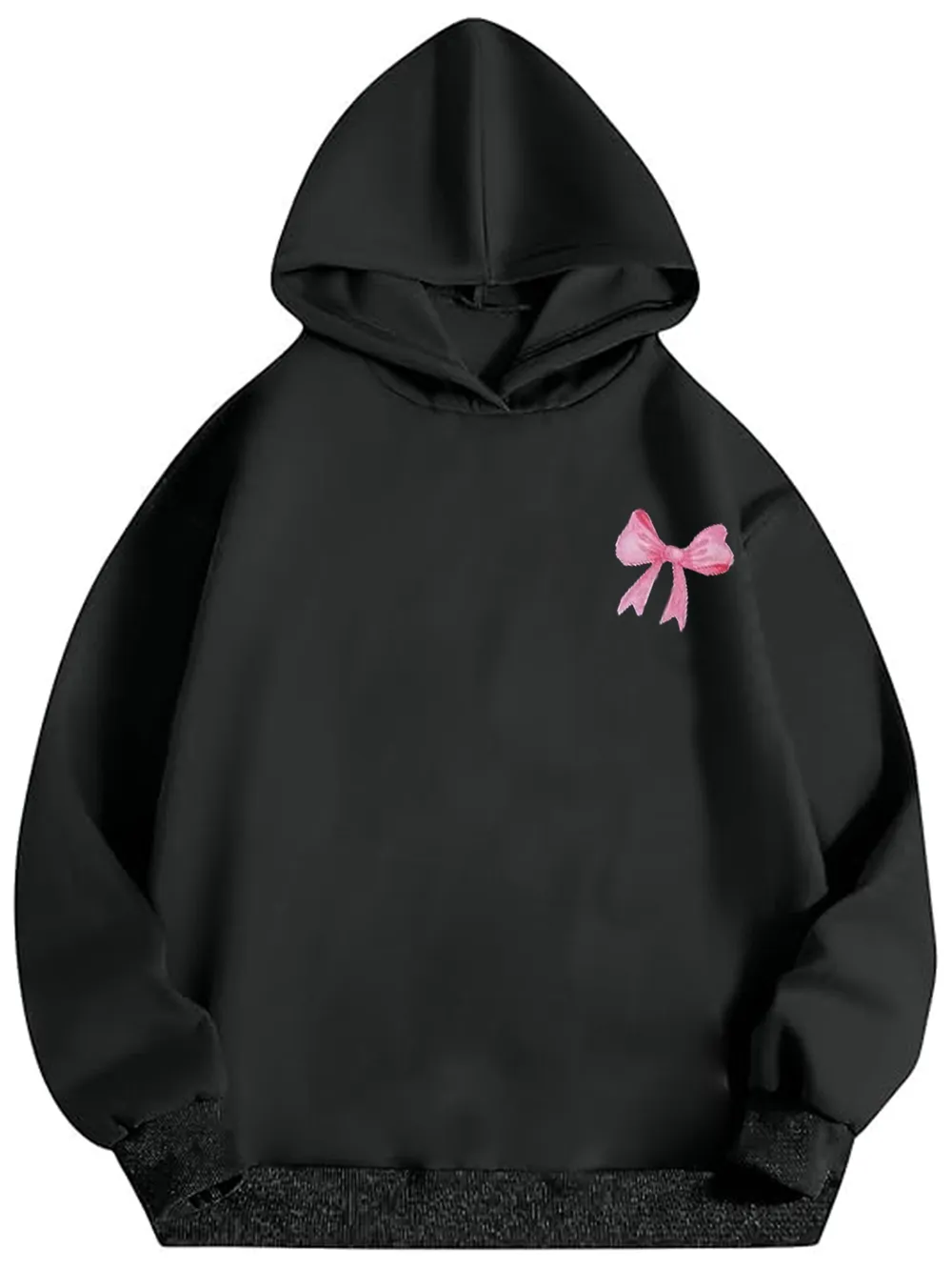 Bow Print Long Sleeve Hoodie, image 3