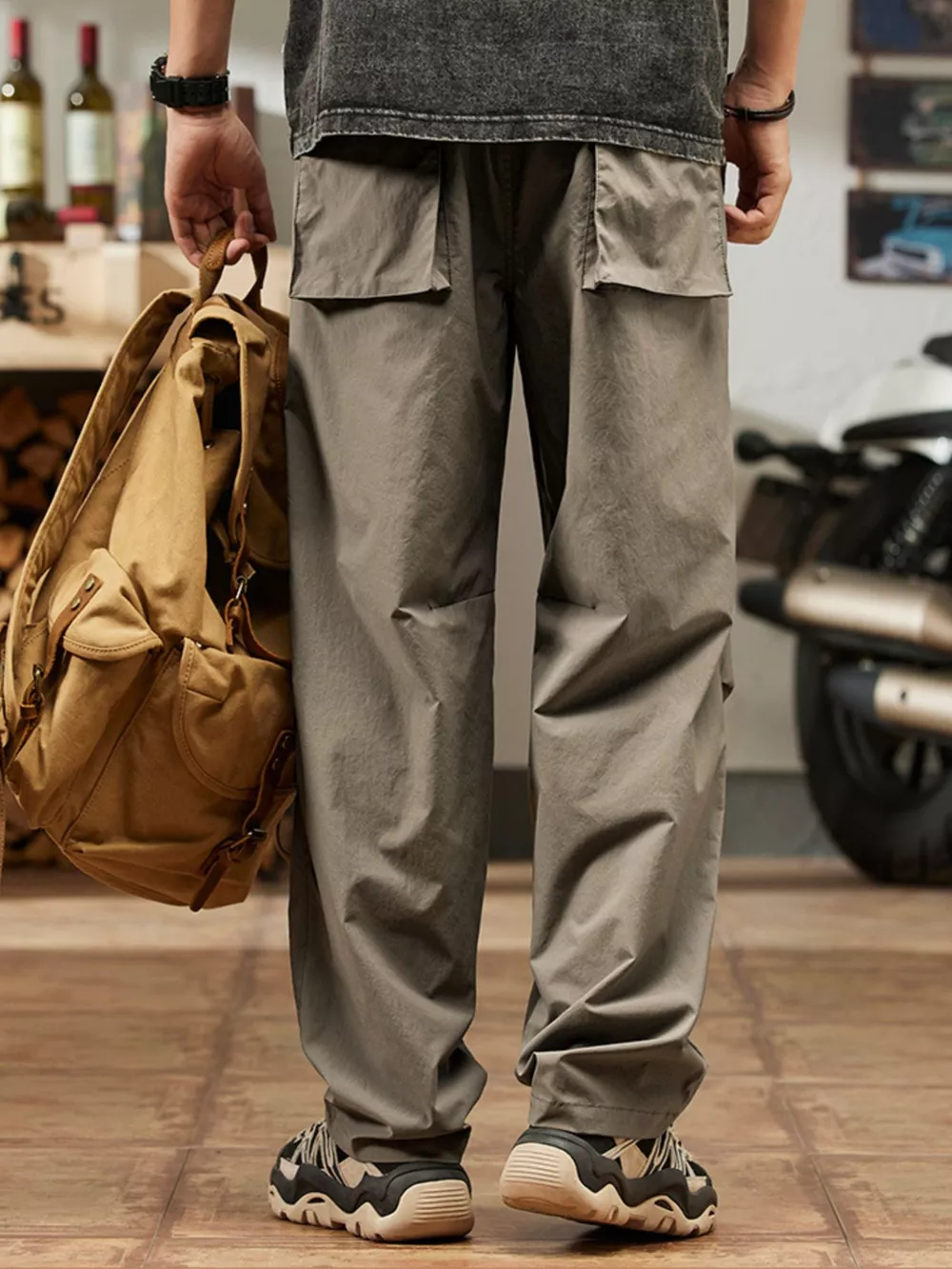 Men's Plus Size Casual Relaxed Fit Drawstring Pants, image 8