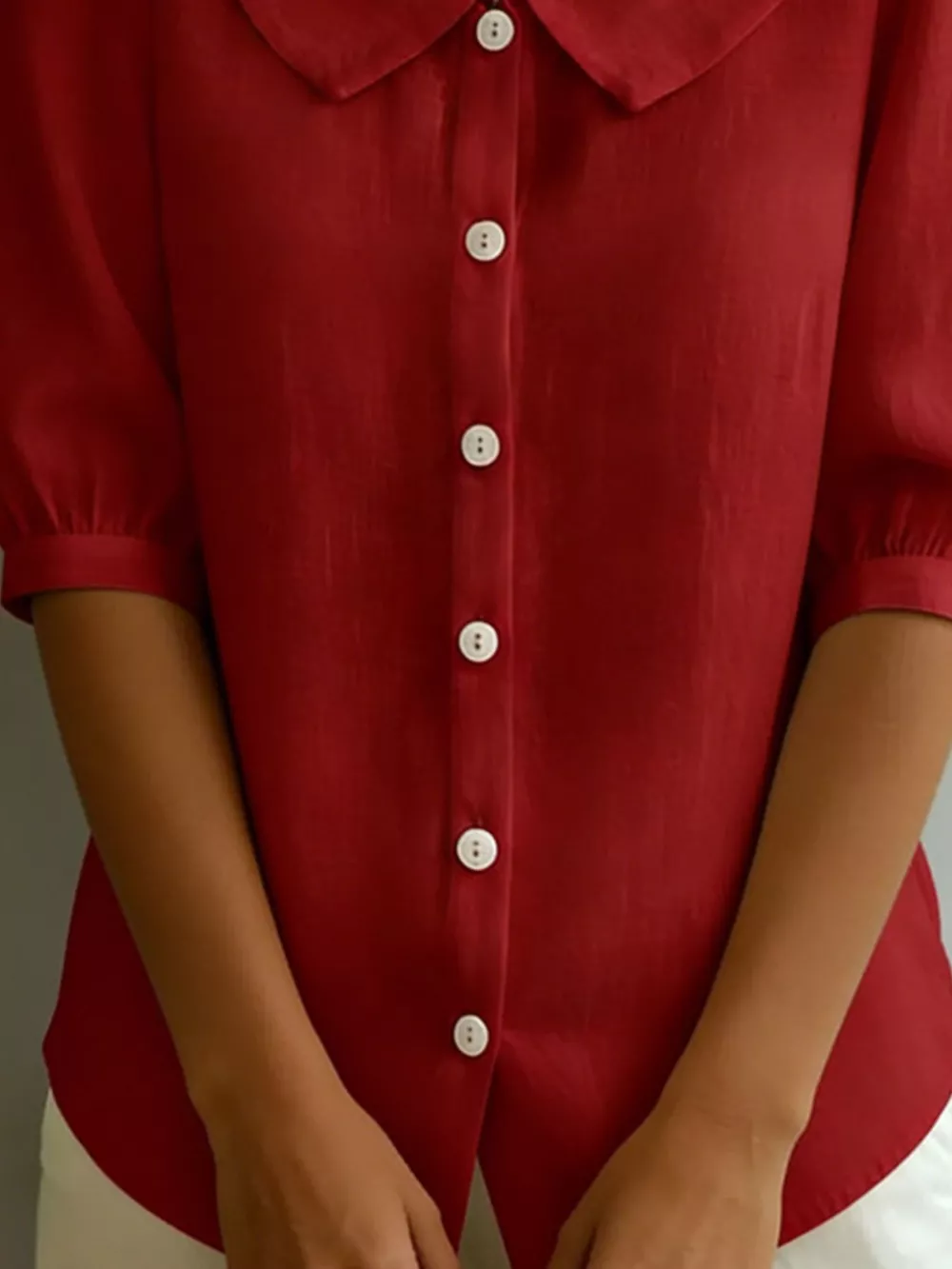 Peter Pan Collar Puff Sleeve Shirt, image 13