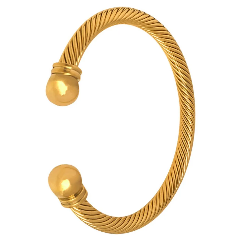 Stainless Steel Twisted Cable Cuff Bracelet, image 6