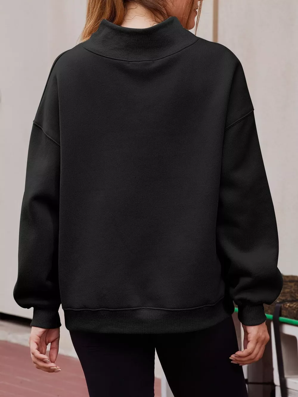 Mock Neck Dropped Shoulder Sweatshirt, image 18