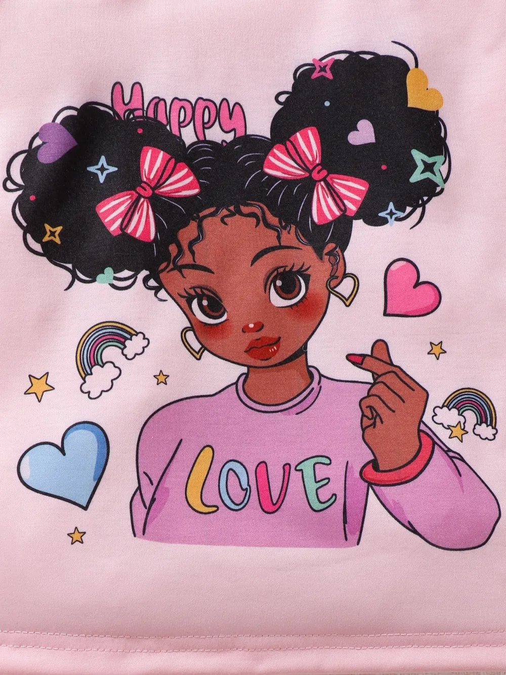 Children's Cartoon Graphic Top and Pants Set, image 3