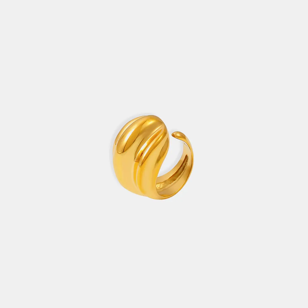 18K Gold-Plated Titanium Steel Open Ring, image 4