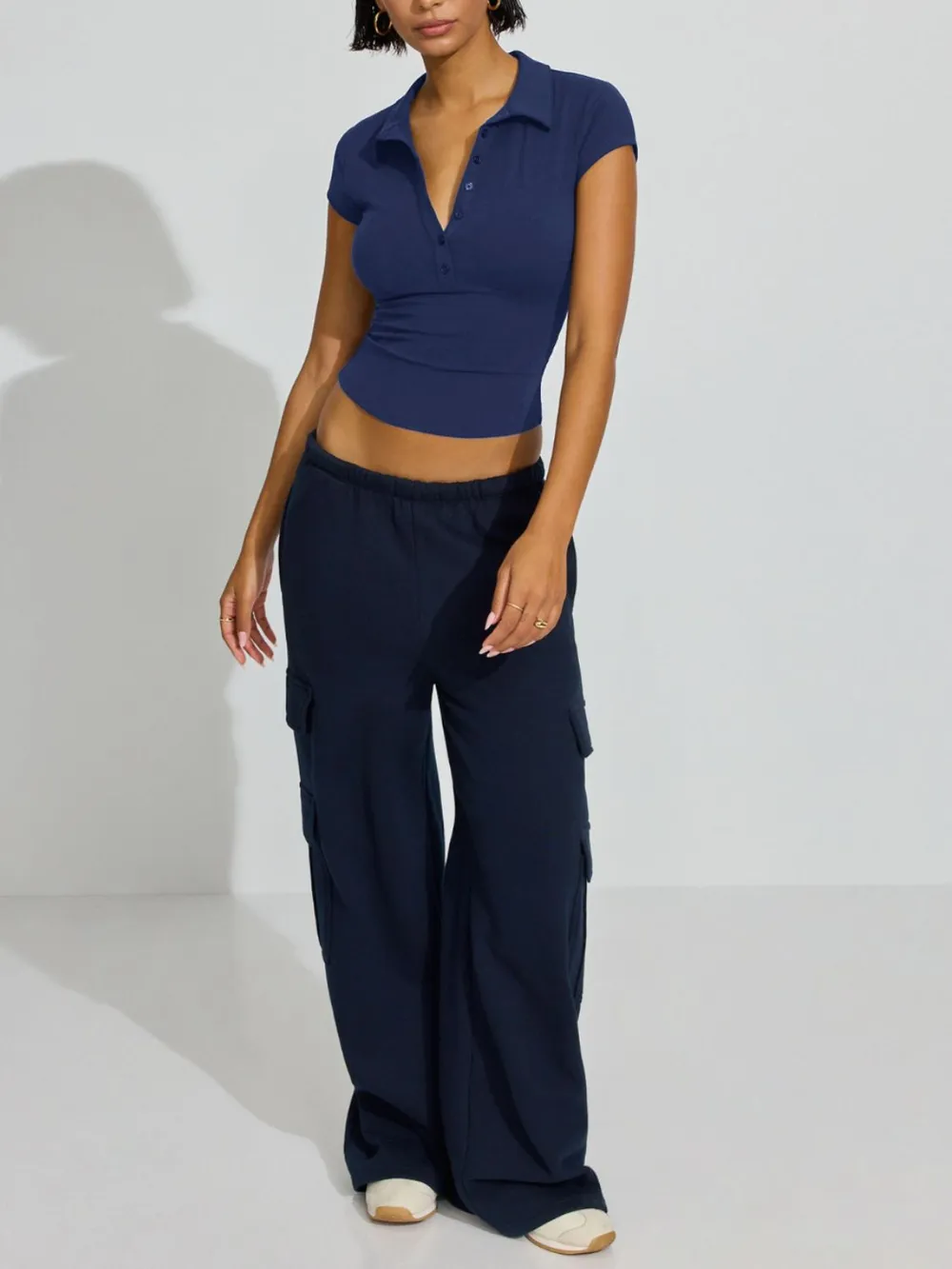 Collared Neck Short Sleeve Top, image 13