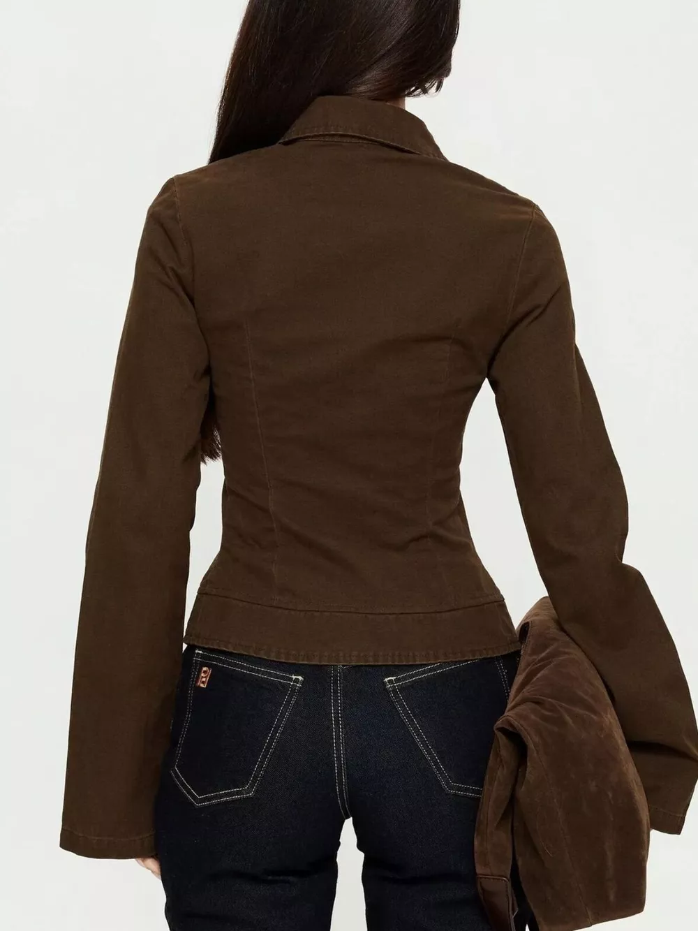 Slim-Fit Utility Zip-Up Cropped Jacket, image 5