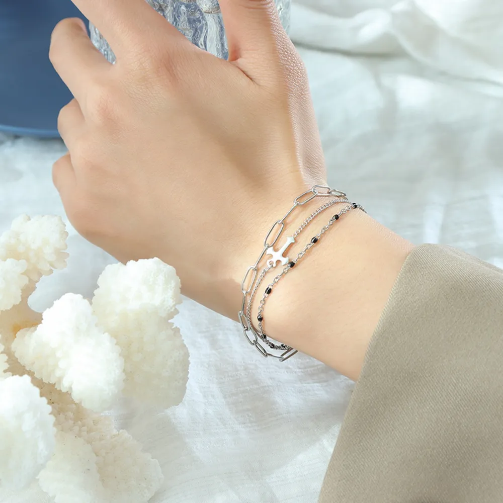 Titanium Steel Three-Layered Bracelet, image 7