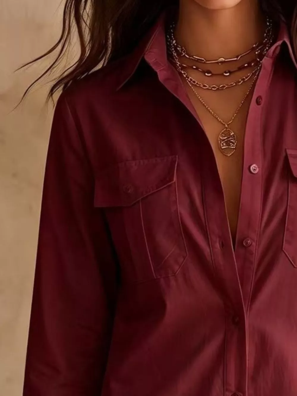 Button-Down Shirt Dress with Lace Trim, image 16