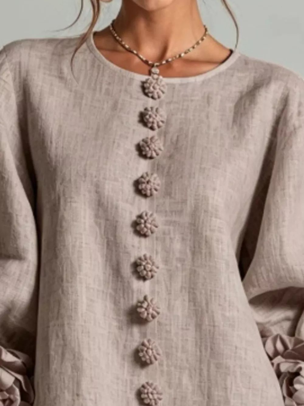 3D Floral 3/4 Sleeve Mini Dress, image 8