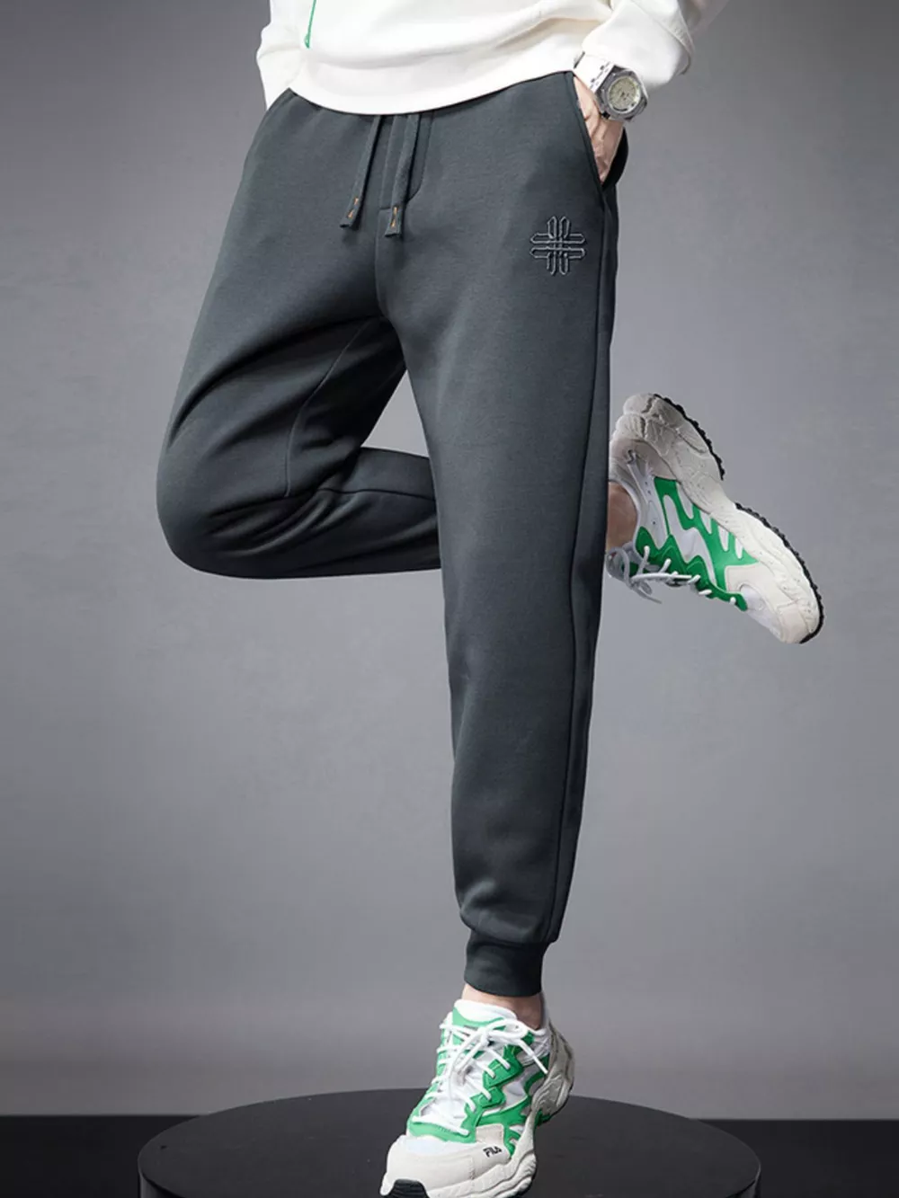 Men's Drawstring Joggers with Pockets, image 8