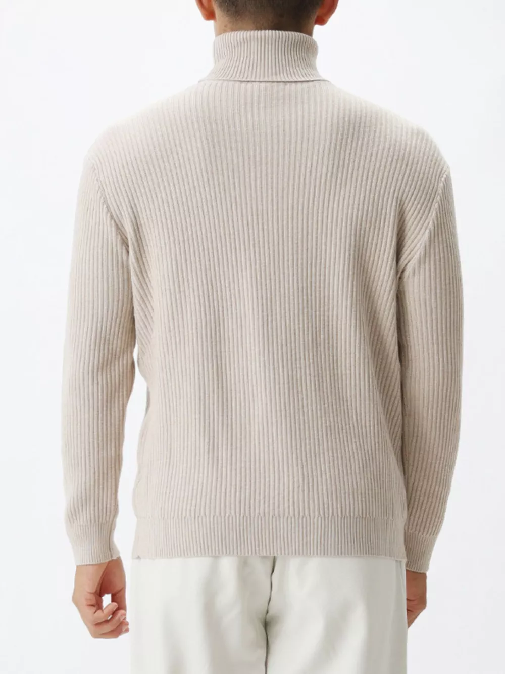 Men's Plus Size Ribbed Knit Turtleneck Sweater, image 2