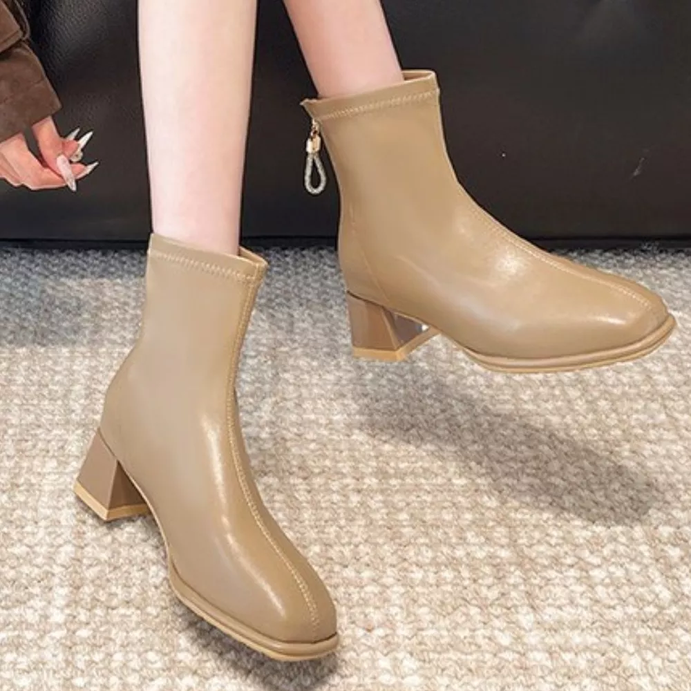 Square Toe Block Heels Boots, image 14