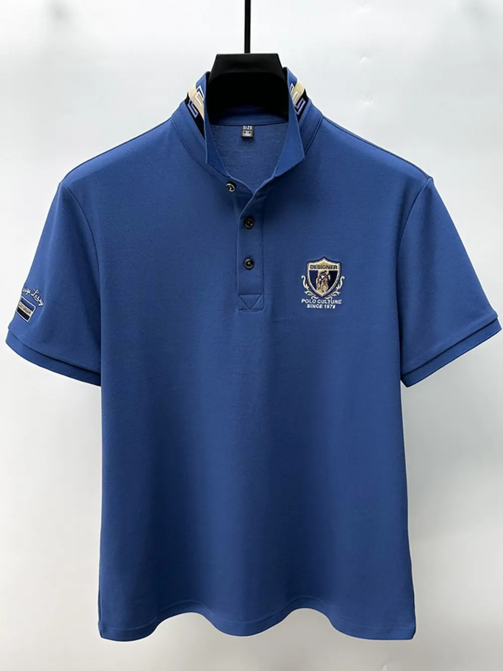 Men's Plus Size Button Detail Short Sleeve Polo, image 2