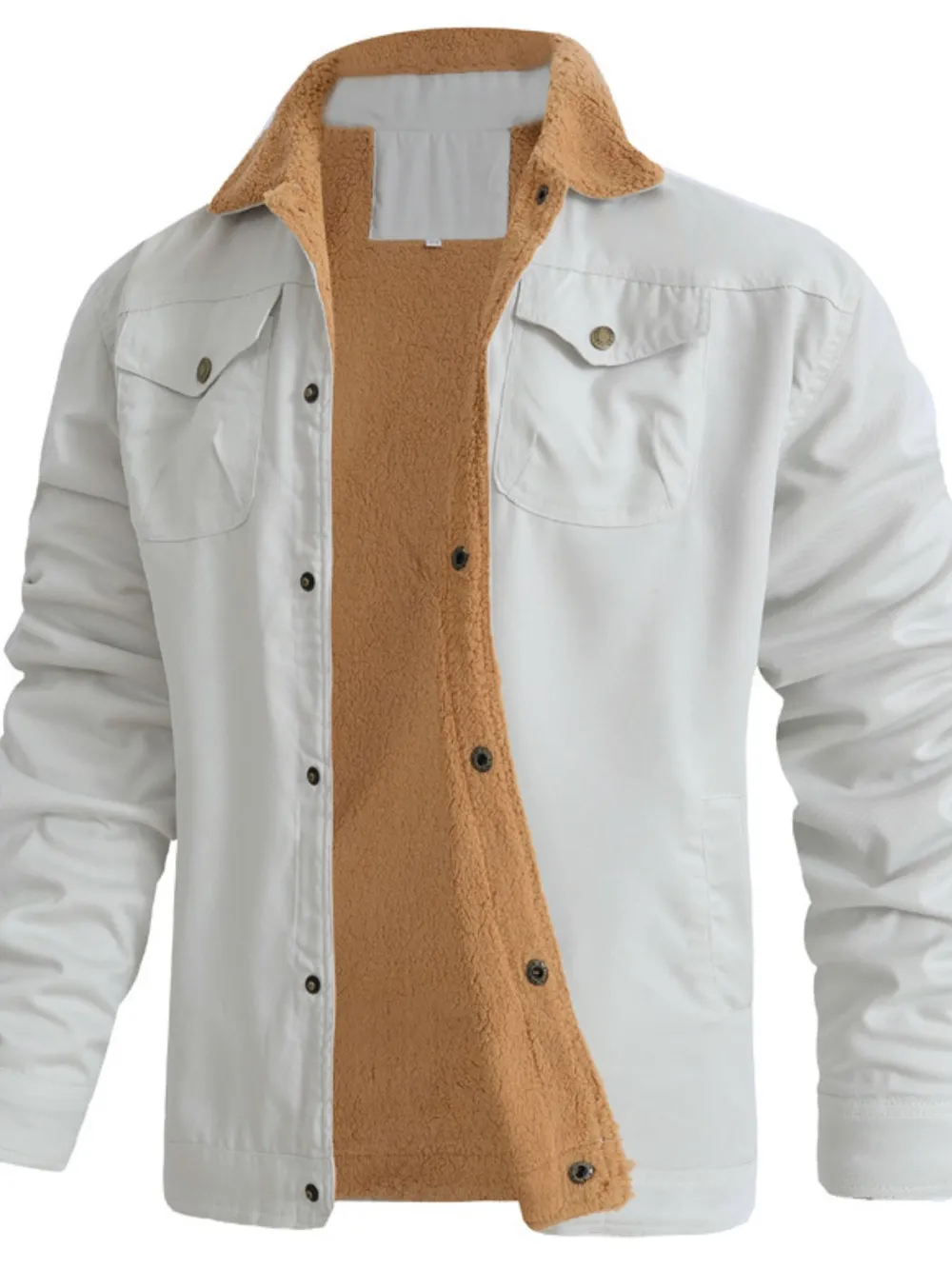 Men's Full Size Sherpa Lined Long Sleeve Jacket Plus Size, image 6