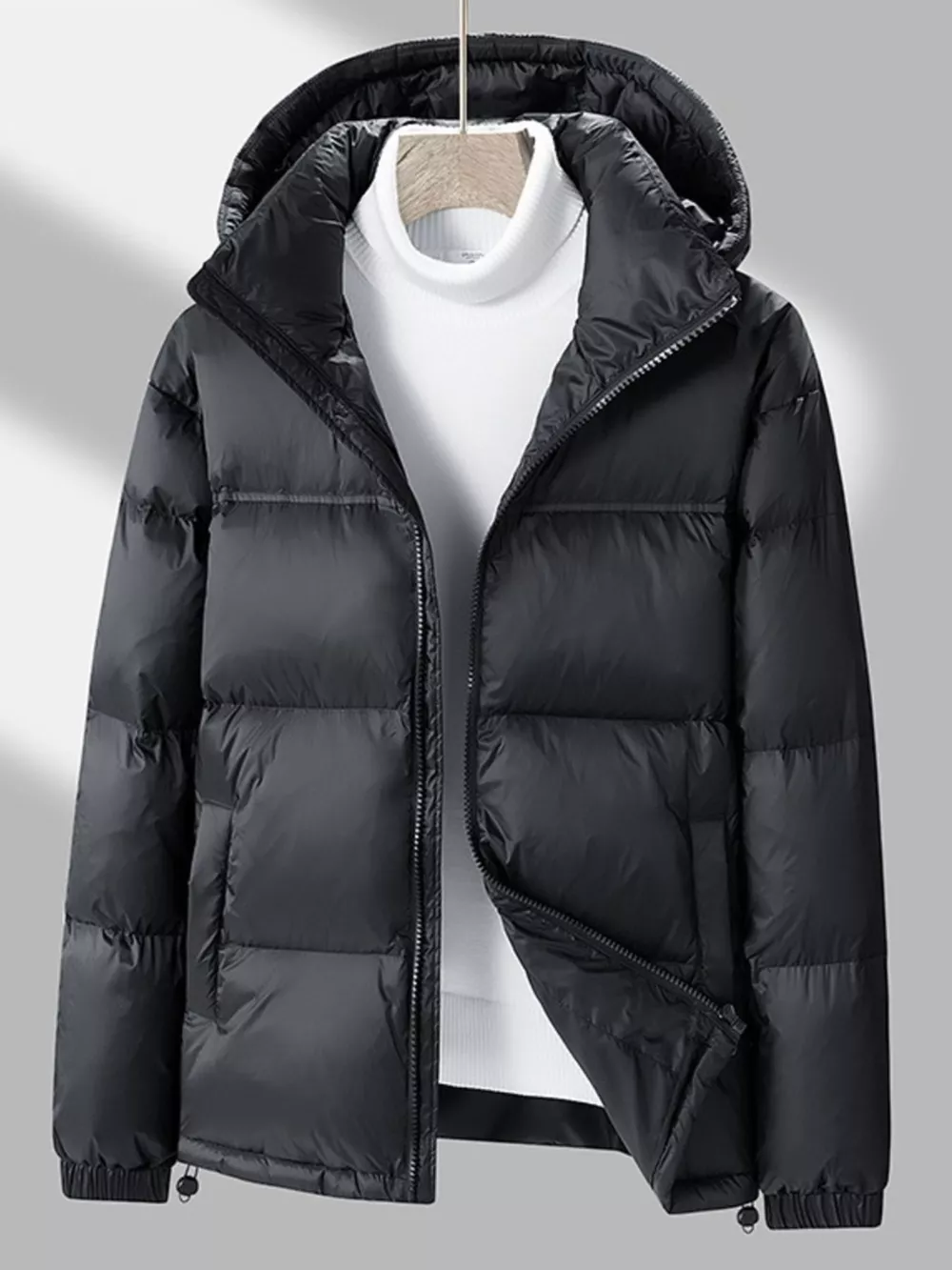 Men's Full Size Lightweight Hooded Puffer Jacket Plus Size, image 2