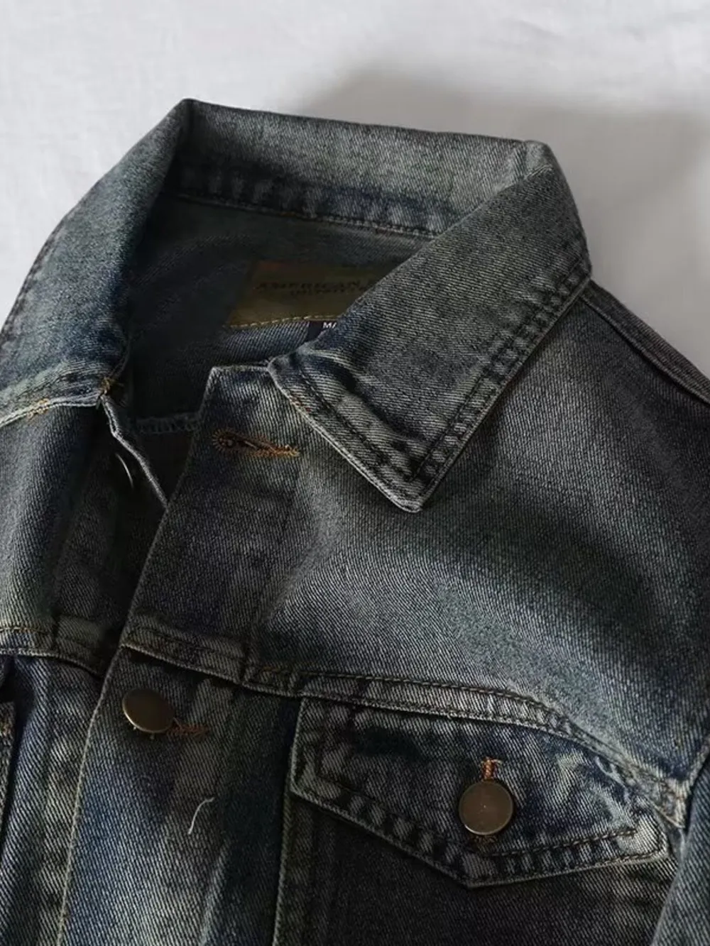 Men's Plus Size Button Up Long Sleeve Denim Jacket, image 4