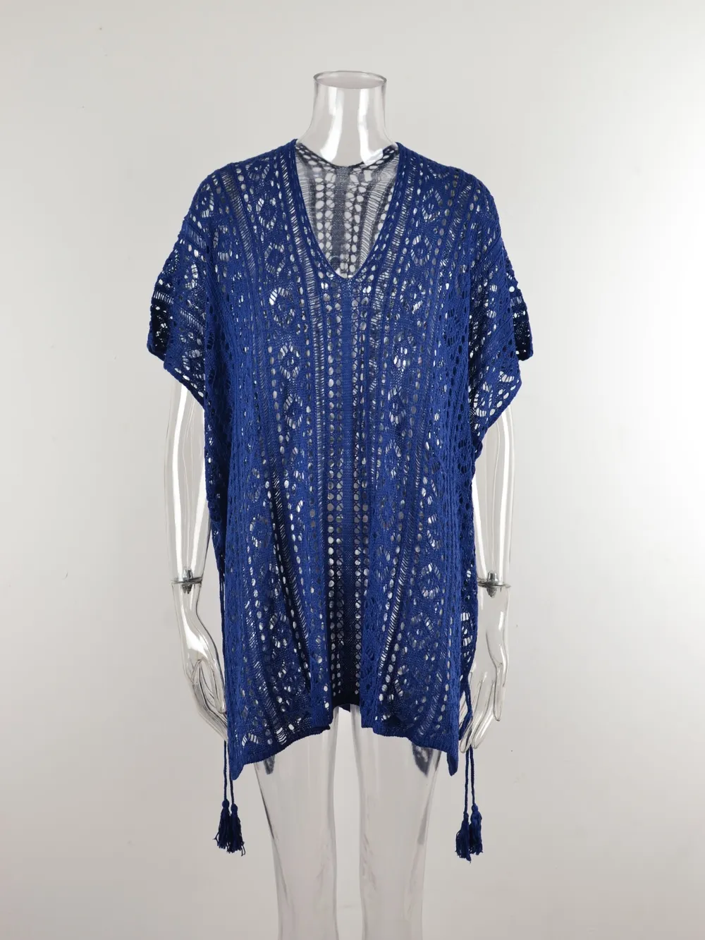 Cutout V-Neck Cover-Up with Tassel, image 28