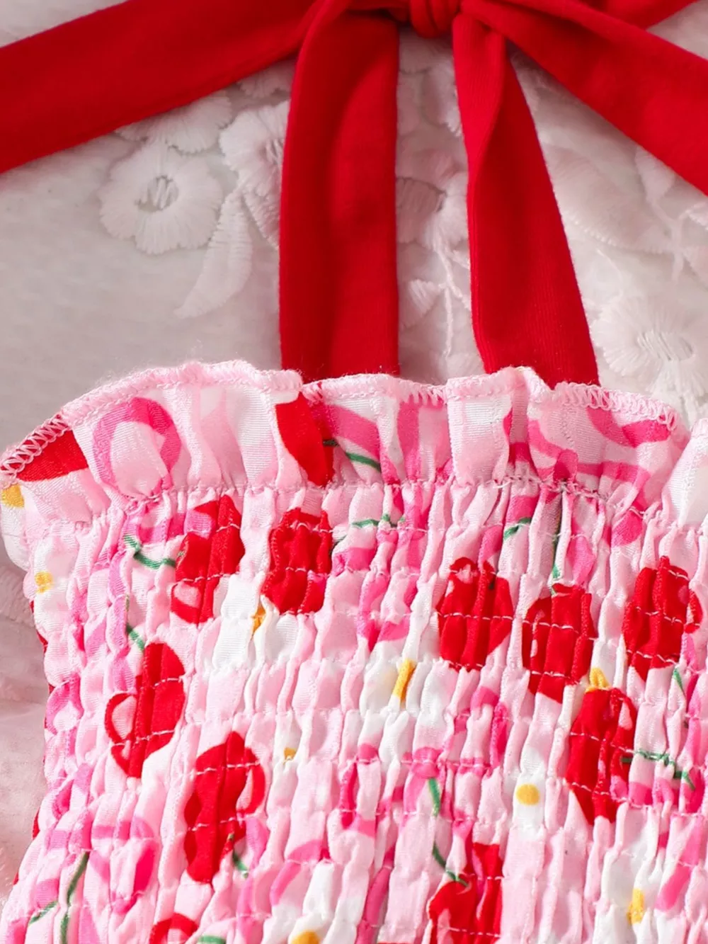 Children's Cherry Print Smocked Dress, image 4