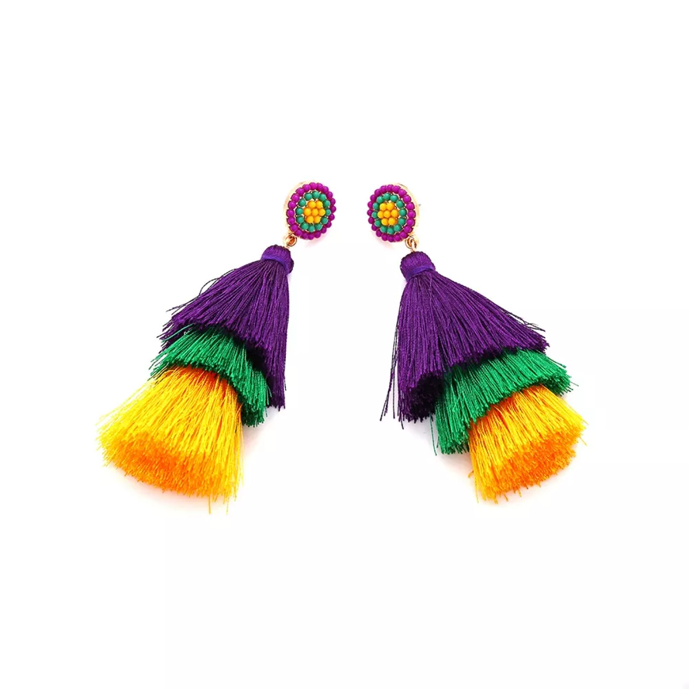 Layered Tassel Drop Earrings, image 2