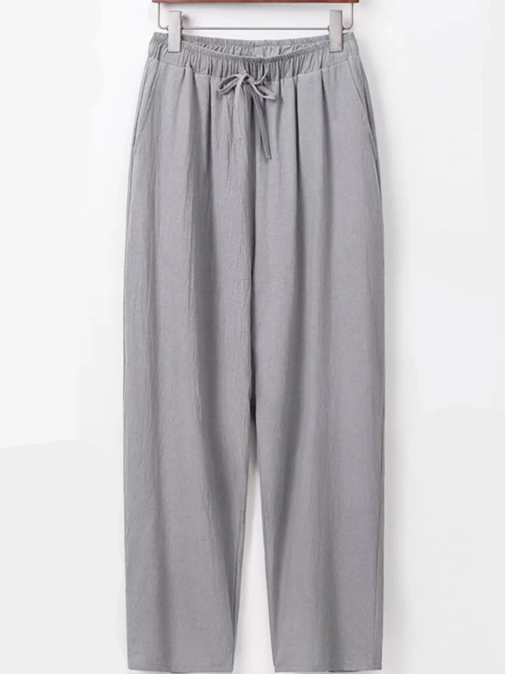 Men's Plus Size Drawstring Wide Leg Pants, image 3