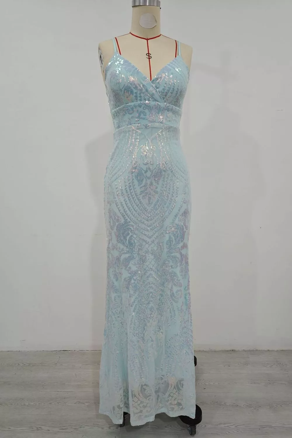 Sequin Mermaid Evening Maxi Cami Dress, image 7