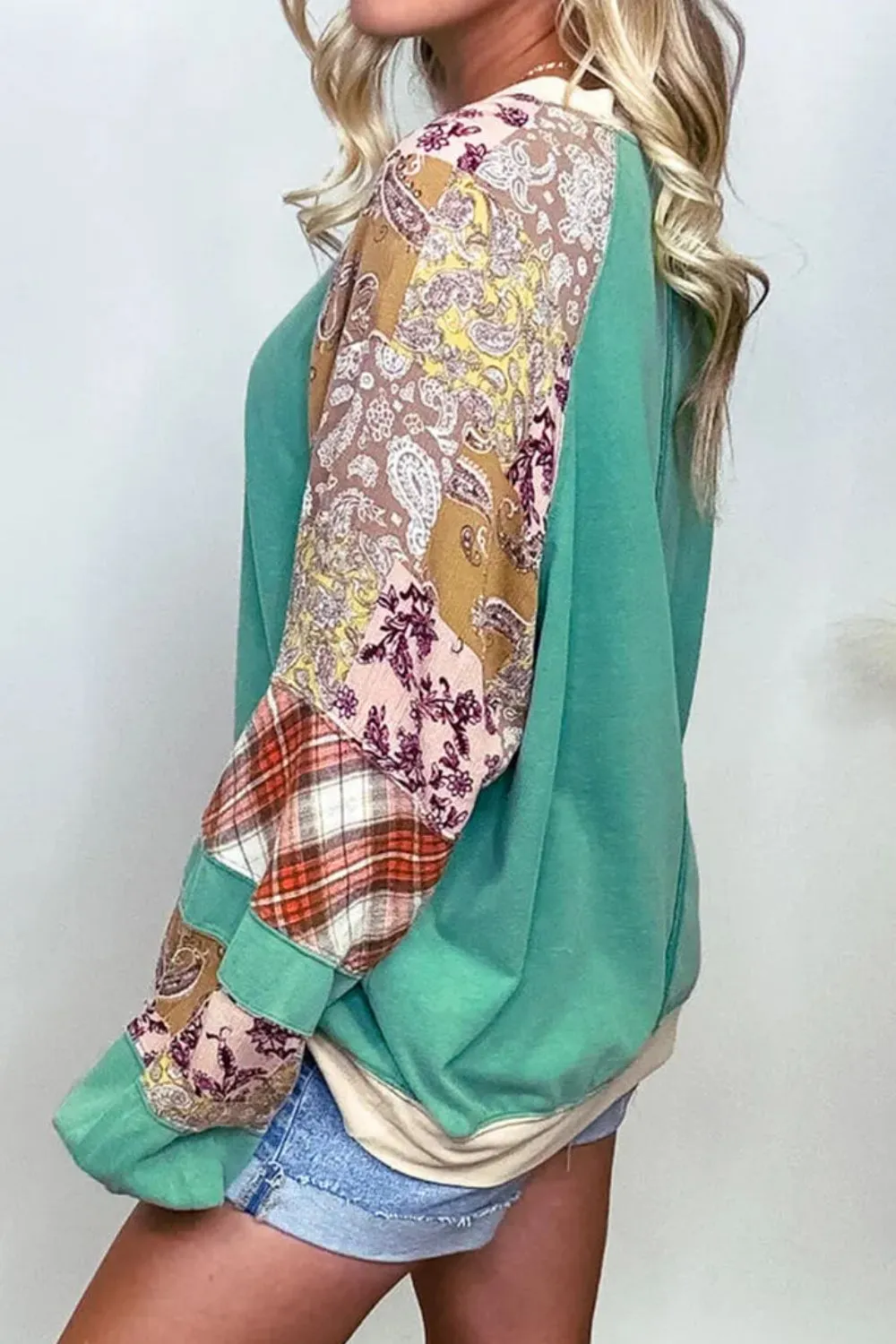 Plus Size Printed Raglan Sleeve Sweatshirt, image 3