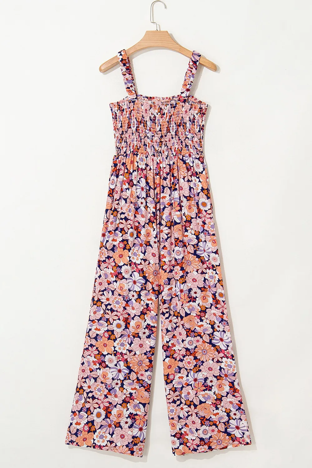 Floral Print Smocked High Waist Square Neck Jumpsuit, image 13