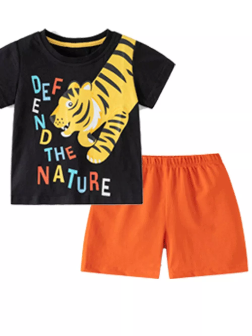 Children's Tiger Graphic Tee & Shorts Set, image 2