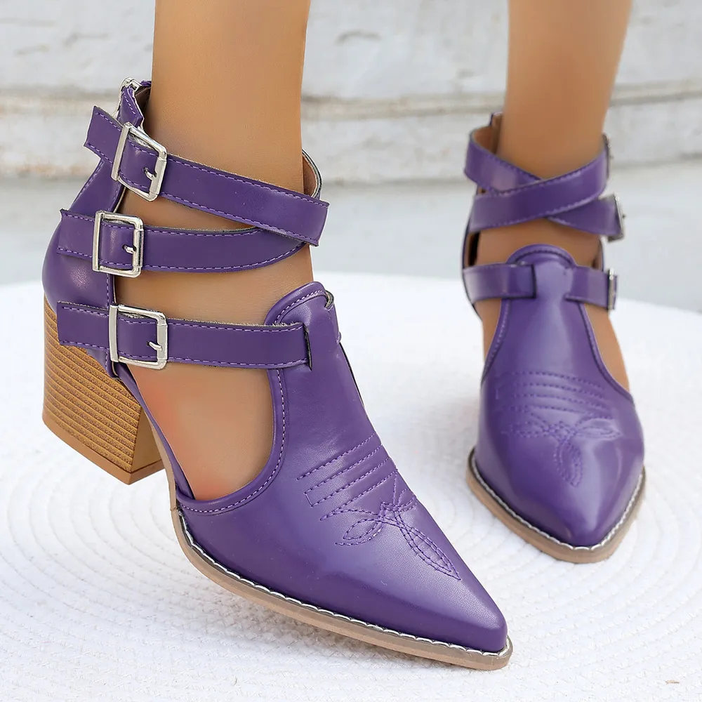 Point Toe Block Heels Sandals, image 3