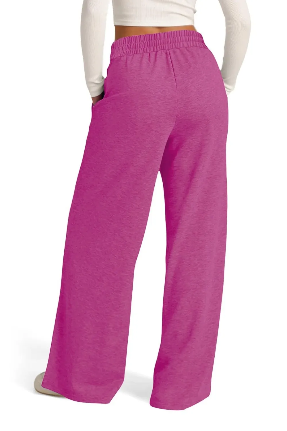 Drawstring Elastic Waist Wide Leg Pants, image 18