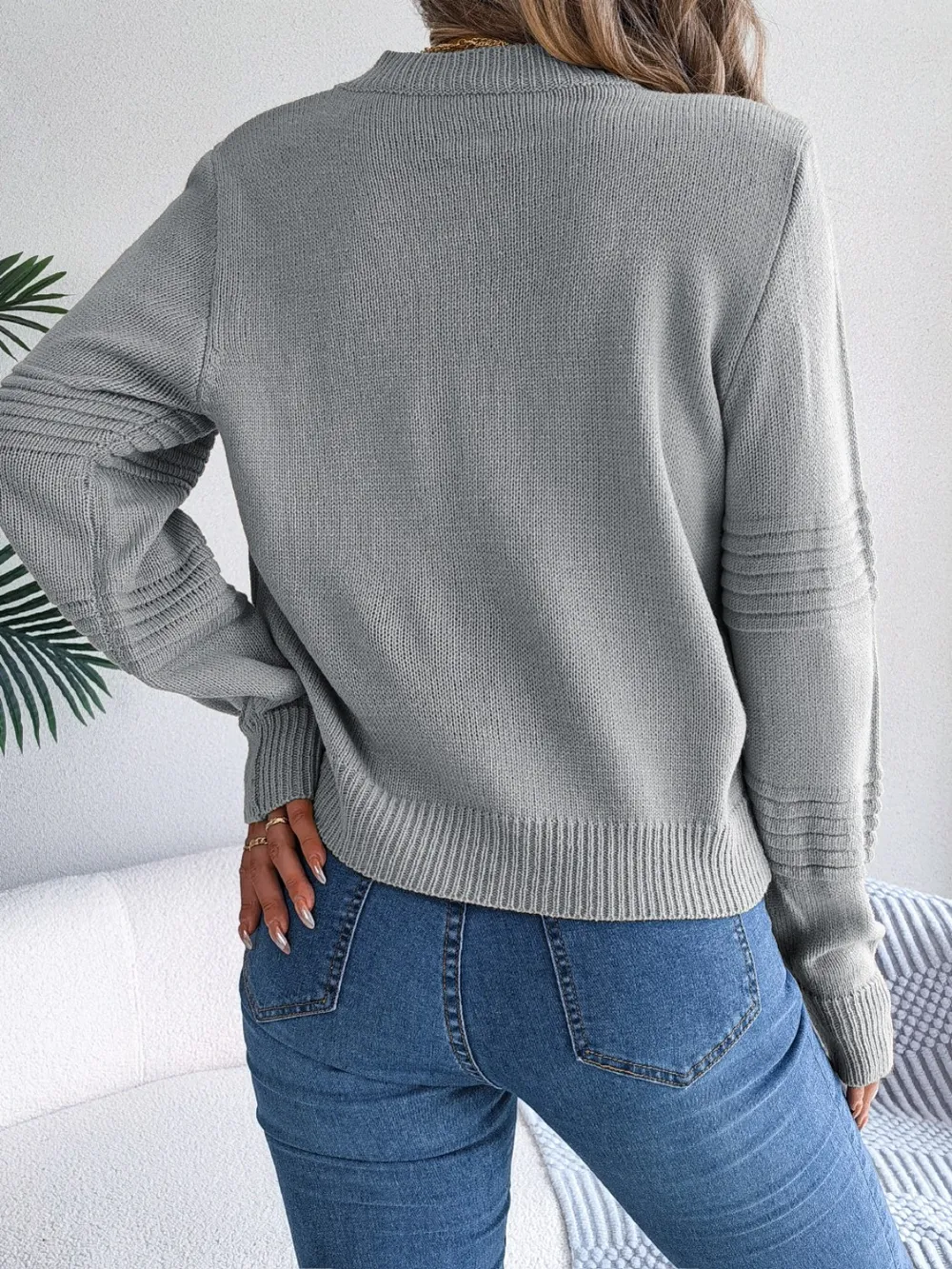 Round Neck Long Sleeve Sweater, image 12