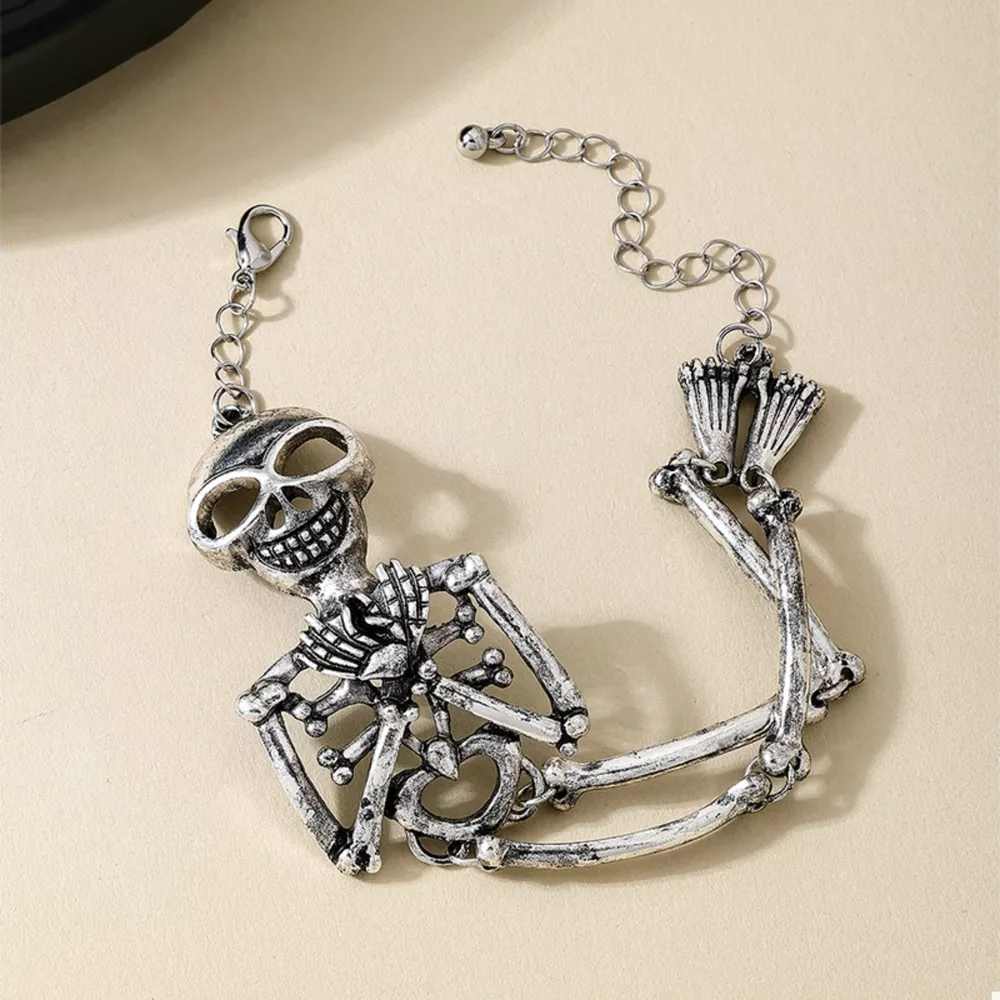 Alloy Skull Necklace and Bracelet Jewelry Set, image 13
