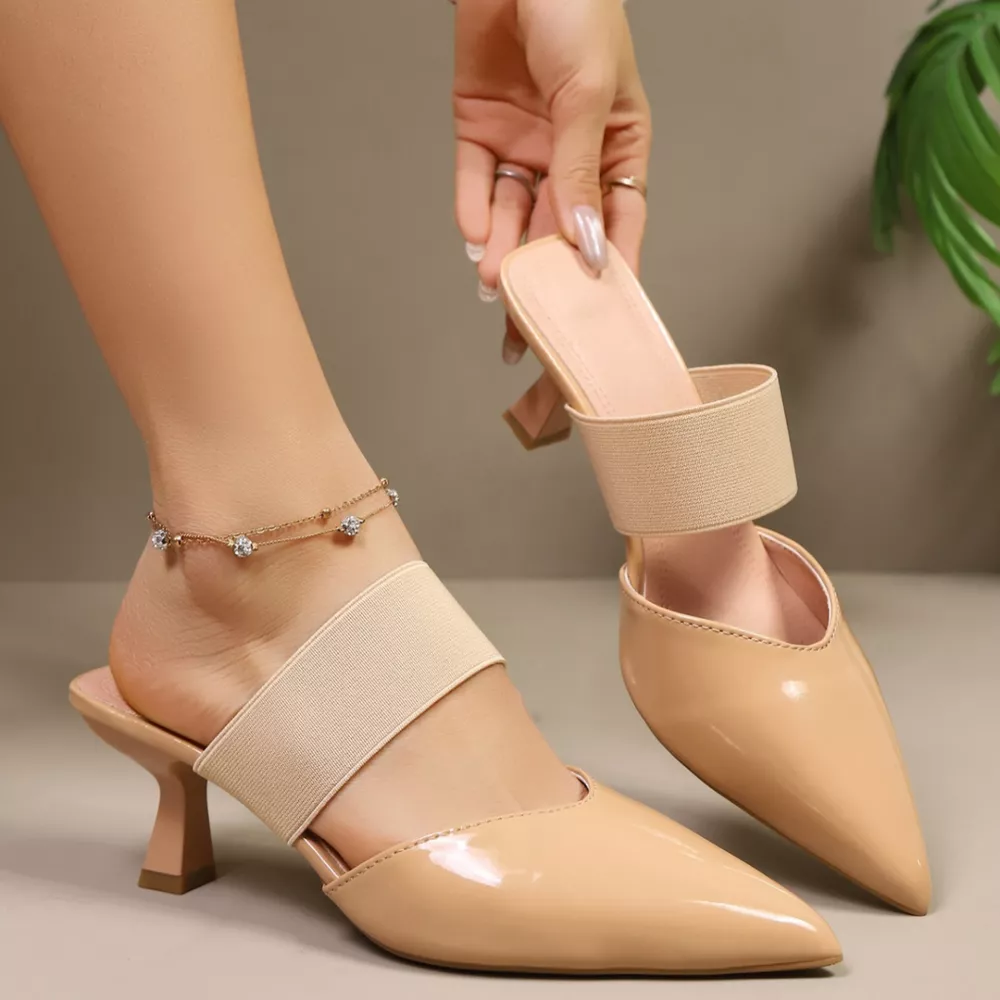 Point Toe Flare Heel Sandals, image 8