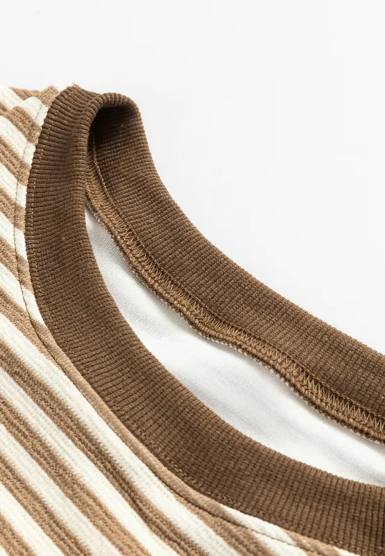 Striped Round Neck Long Sleeve Sweatshirt, image 26