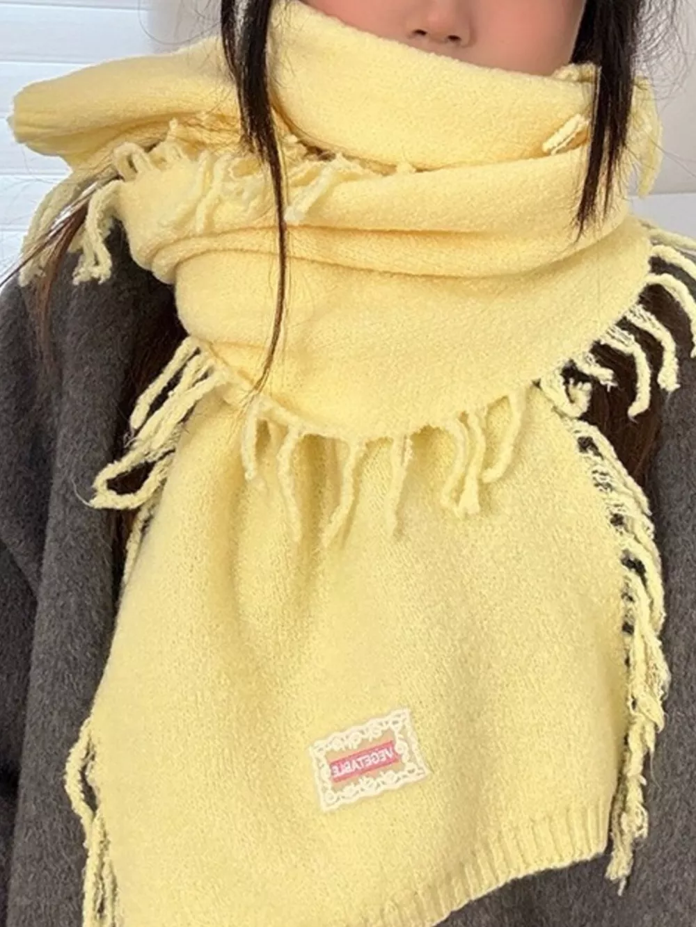 Knitted Fringe Scarf, image 2