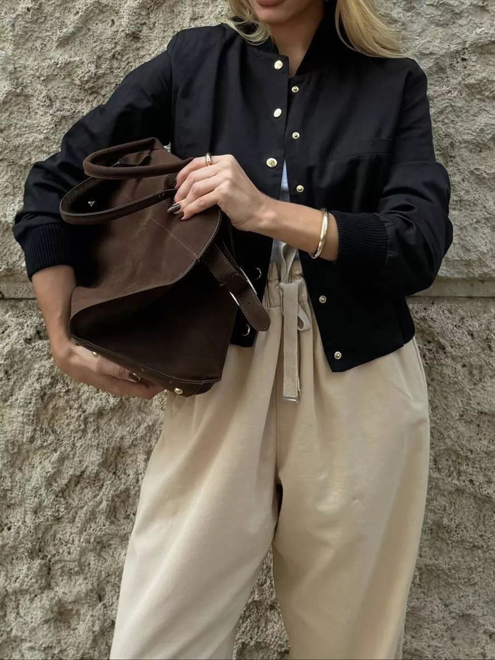 Snap Down Cropped Bomber Jacket, image 10