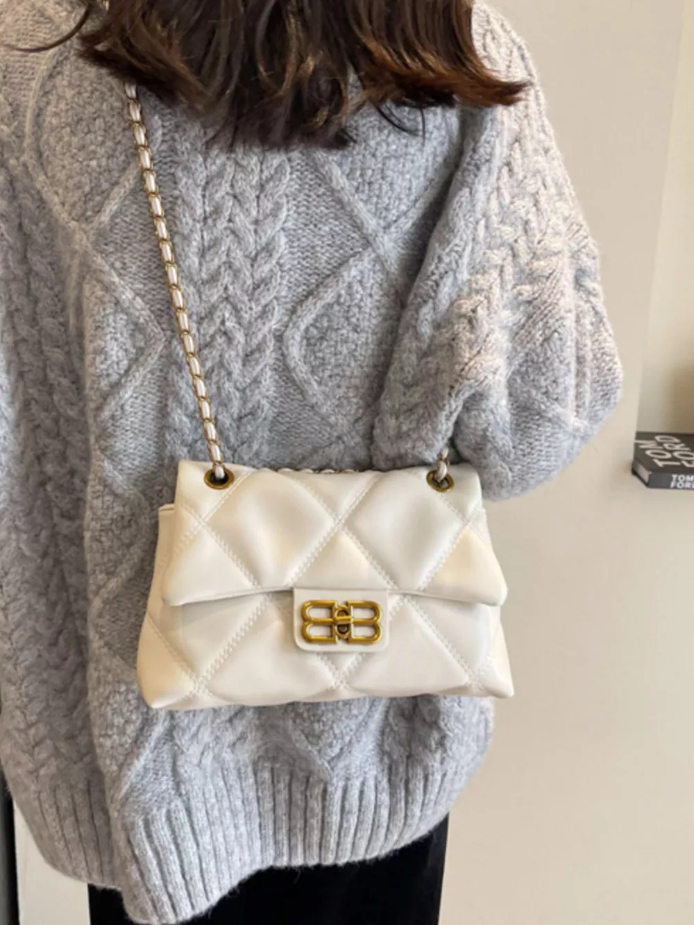 Quilted Flap Chain Crossbody Bag, image 6