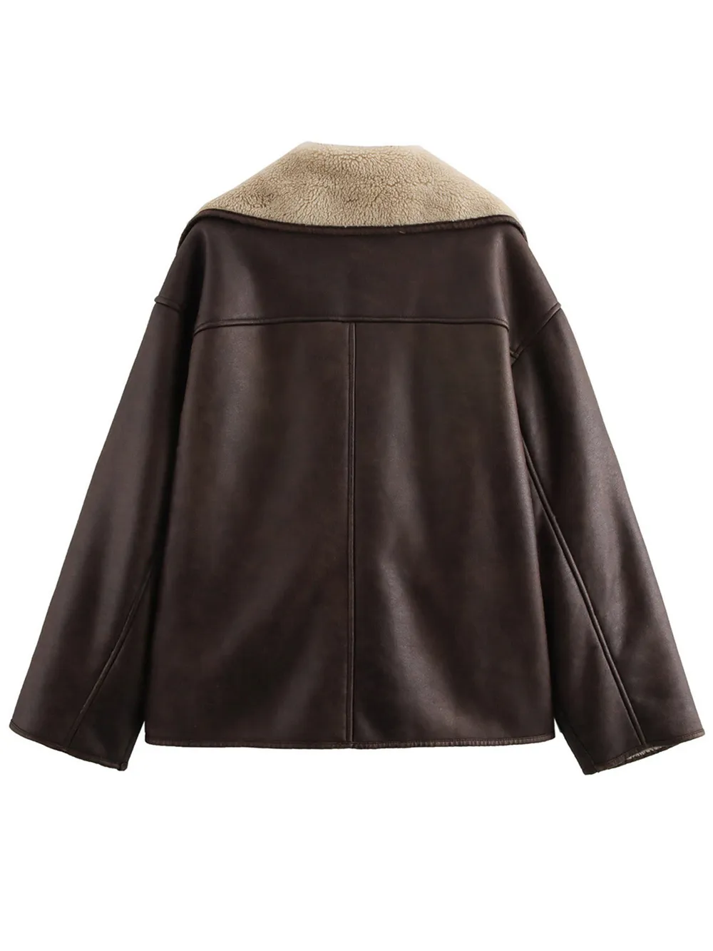 Collared Neck Long Sleeve Plush Jacket, image 7