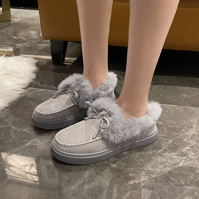 Fuzzy Round Toe Slip-Ons, image 15