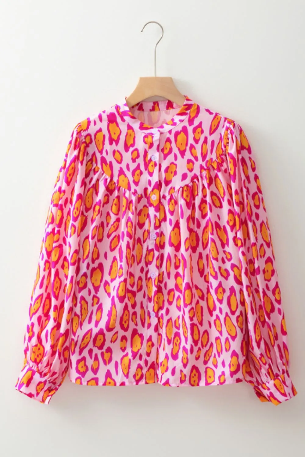 Leopard Print Button Down Long Sleeve Shirt, image 8