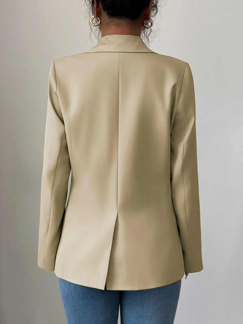 One Button Lapel Collar Blazer, image 4