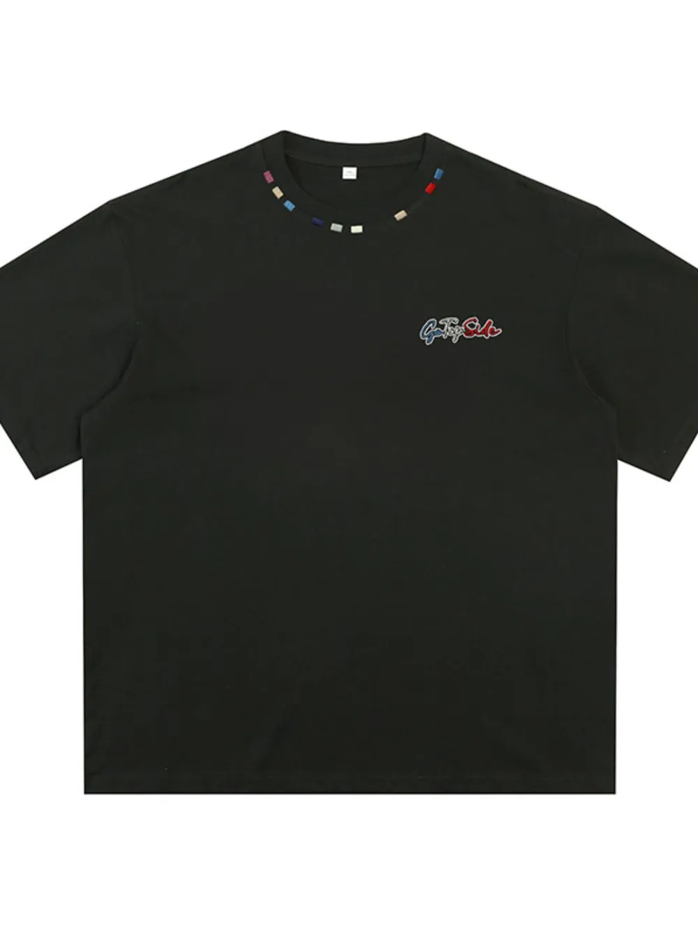 Men's Plus Size Embroidered Round Neck Half Sleeve T-Shirt, image 7