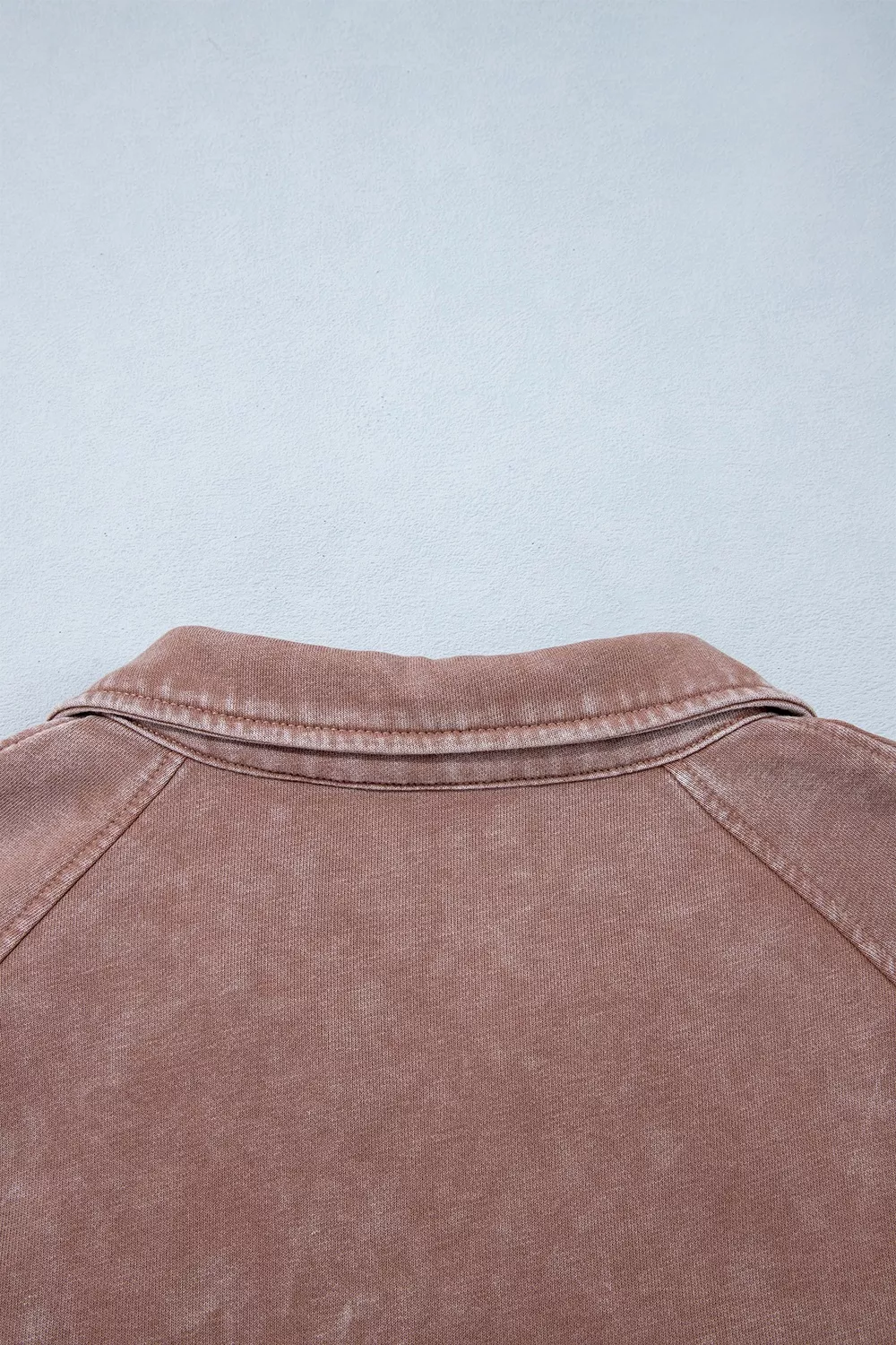 Vintage Half-Zip Long Sleeve Ribbed Cuffs Hem Shift Silhouette Sweatshirt, image 9