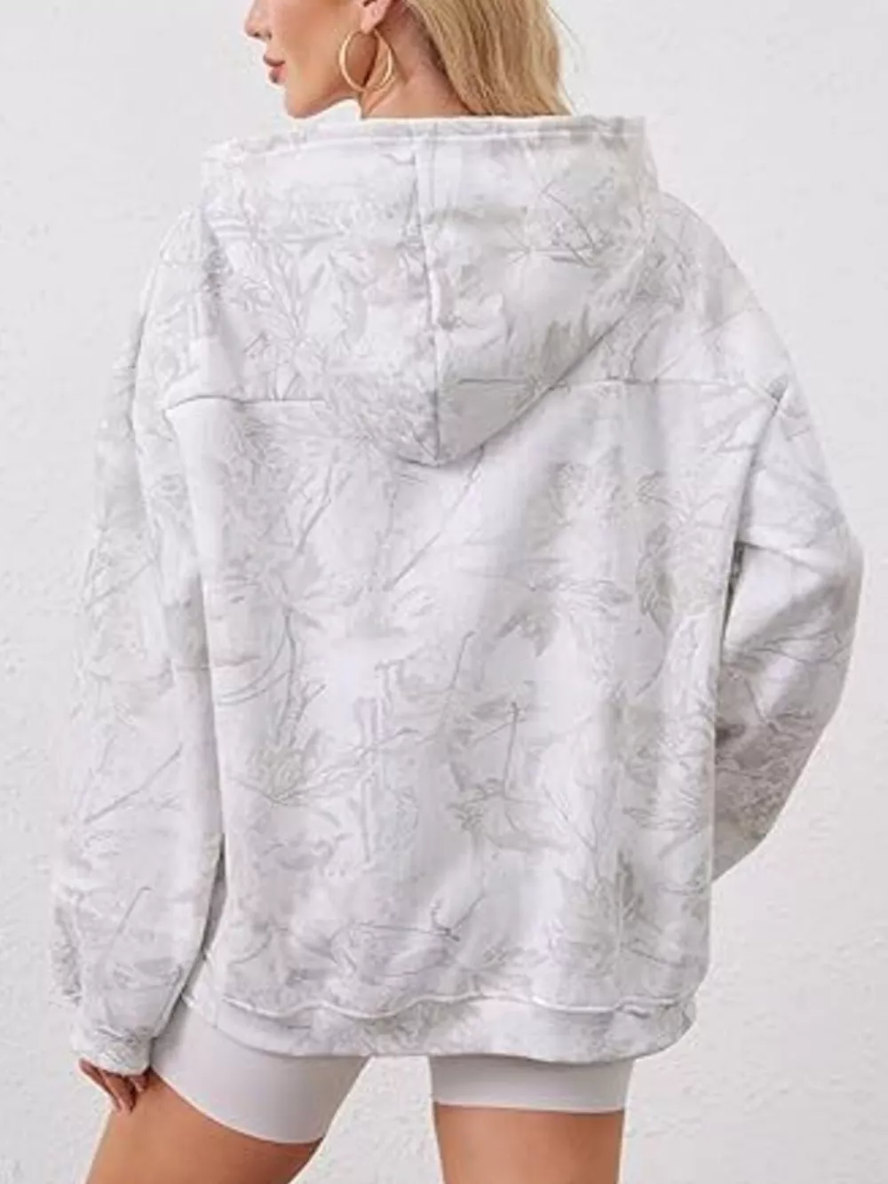 Full Size Kangaroo Pocket Long Sleeve Hoodie Plus Size, image 7