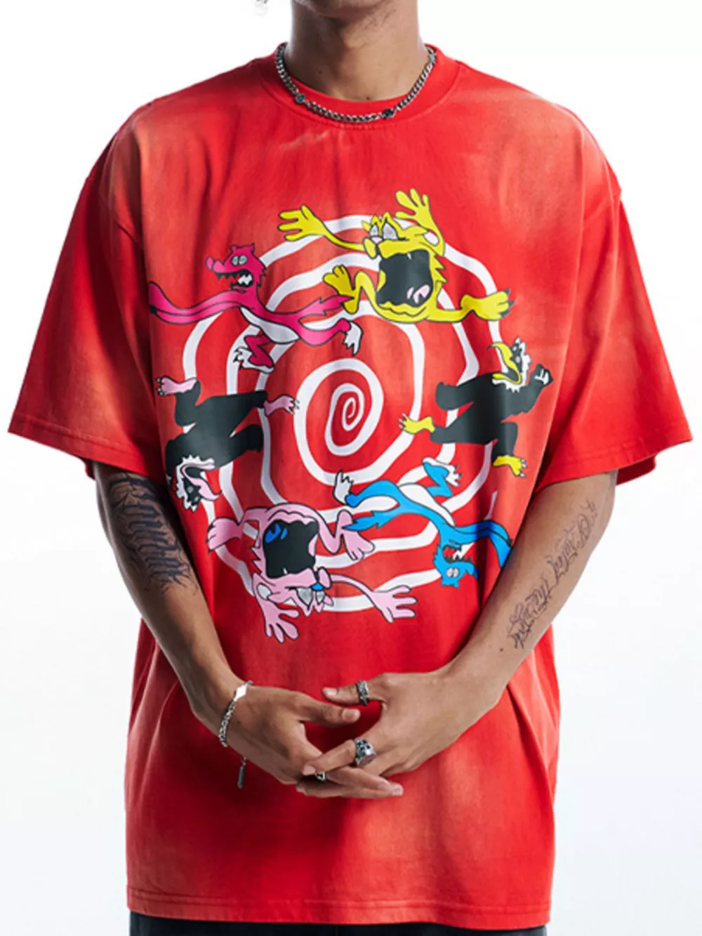 Men's Graphic Round Neck Half Sleeve T-Shirt, image 2