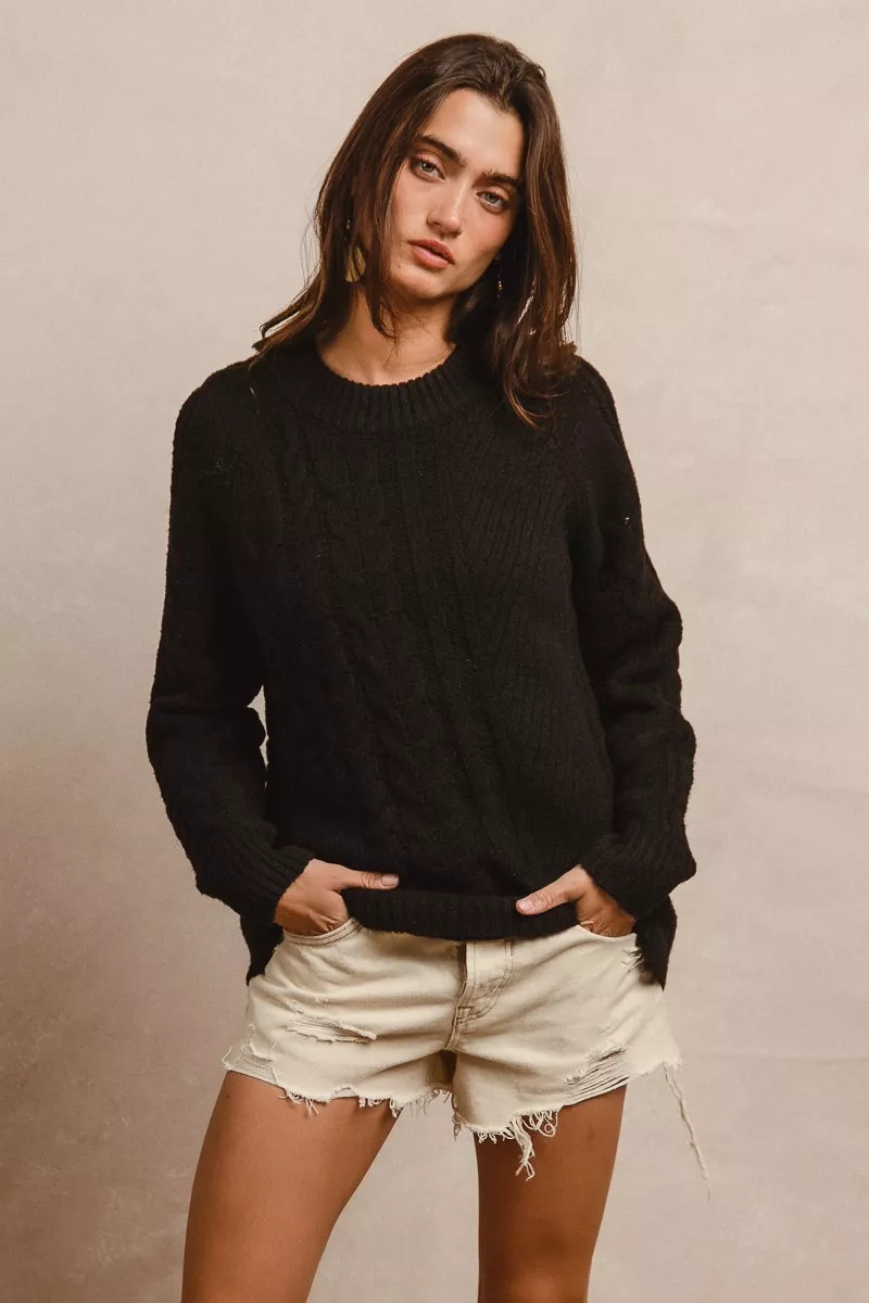 Twist Knitted Open Shoulder Sweater, image 5