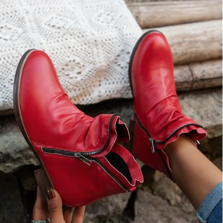 Round Toe Block Heels Boots, image 2