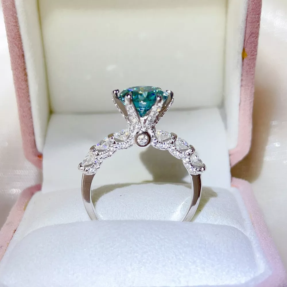 3 Carat 925 Sterling Silver Moissanite Ring, image 4